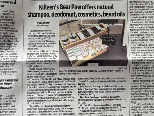 Bear Paw Apothecary in the News