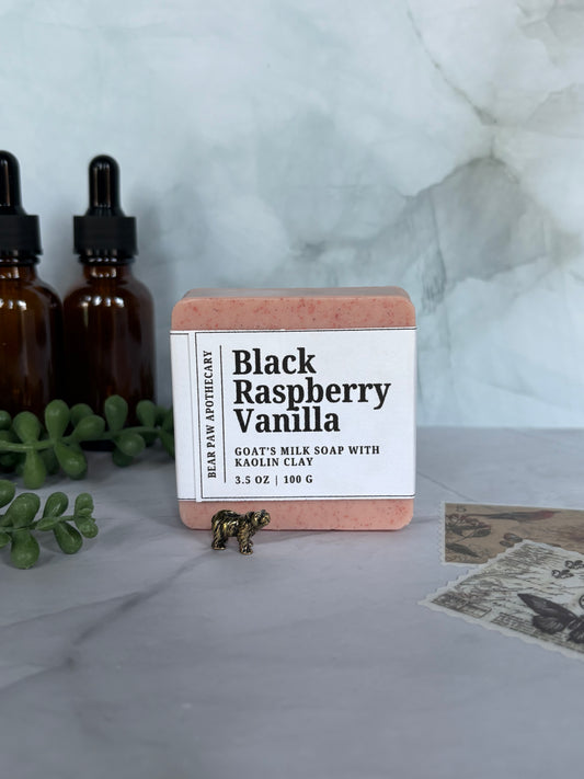 Black Raspberry Vanilla | Goat's Milk Soap Bar | Pink Kaolin Clay